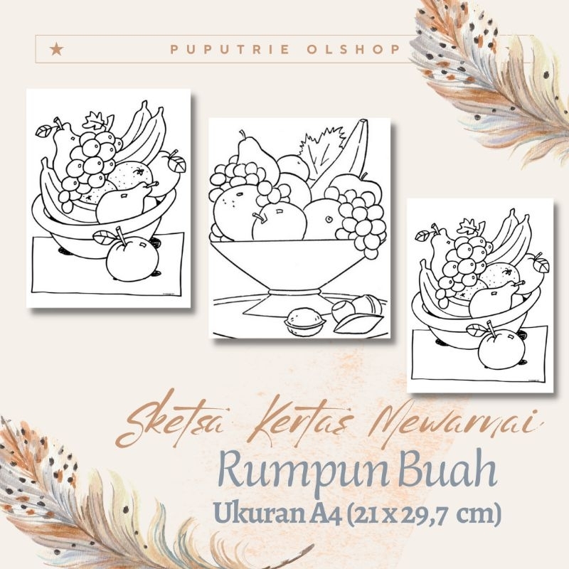 

Kertas mewarnai RUMPUN BUAH ukuran A4 untuk anak TK dan Paud / melatih kognitif anak - permainan warna
