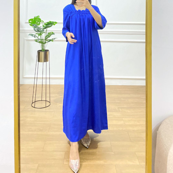 [DASTER PAULA POLOS - Rayon TWILL Rayon Tebal] Daster Gamis Dress Rayon Tebal Jumbo Cantik Adem