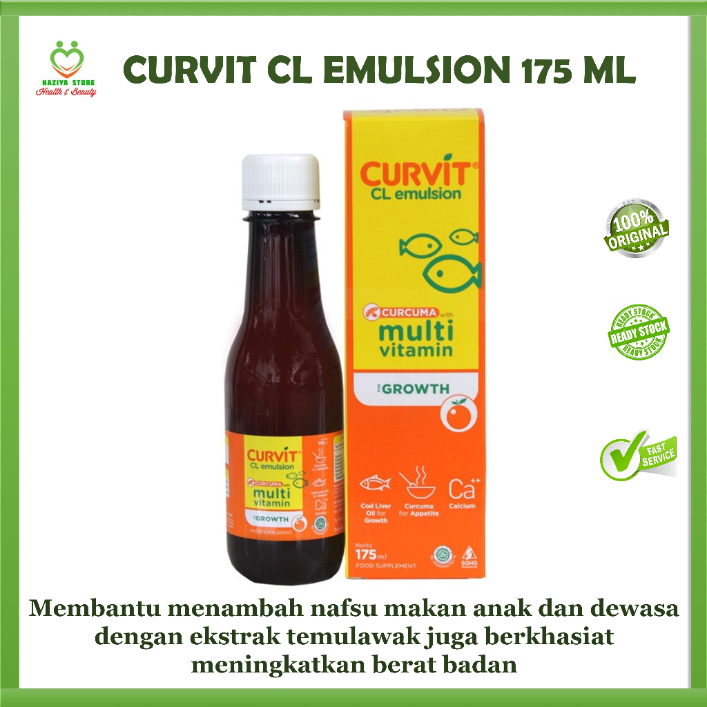CURVIT CL EMULSION SIRUP 175 ml Penambah Nafsu Makan anak dan dewasa - VITAMIN PENGGEMUK