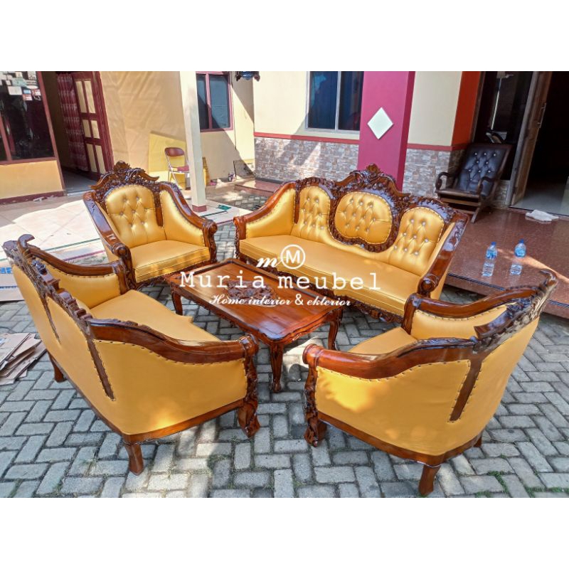 kursi tamu Ganesa Romawi jati jepara