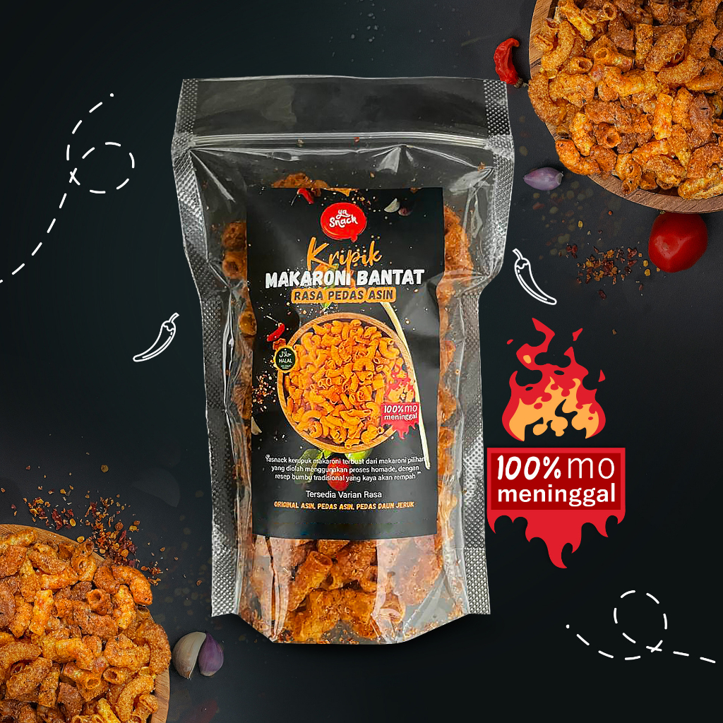 

Yasnack Makaroni Bantat Pedas Asin Renyah & Gurih