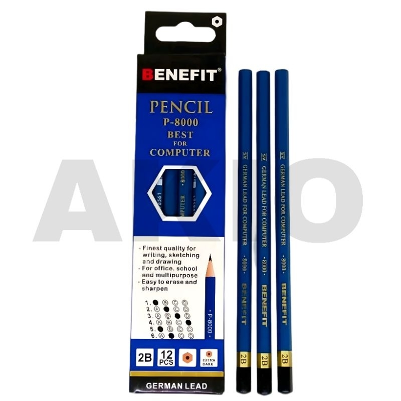 

Pensil 2B Murah BENEFIT P-8000 Pensil Ujian Pensil Kayu Tulis Komputer