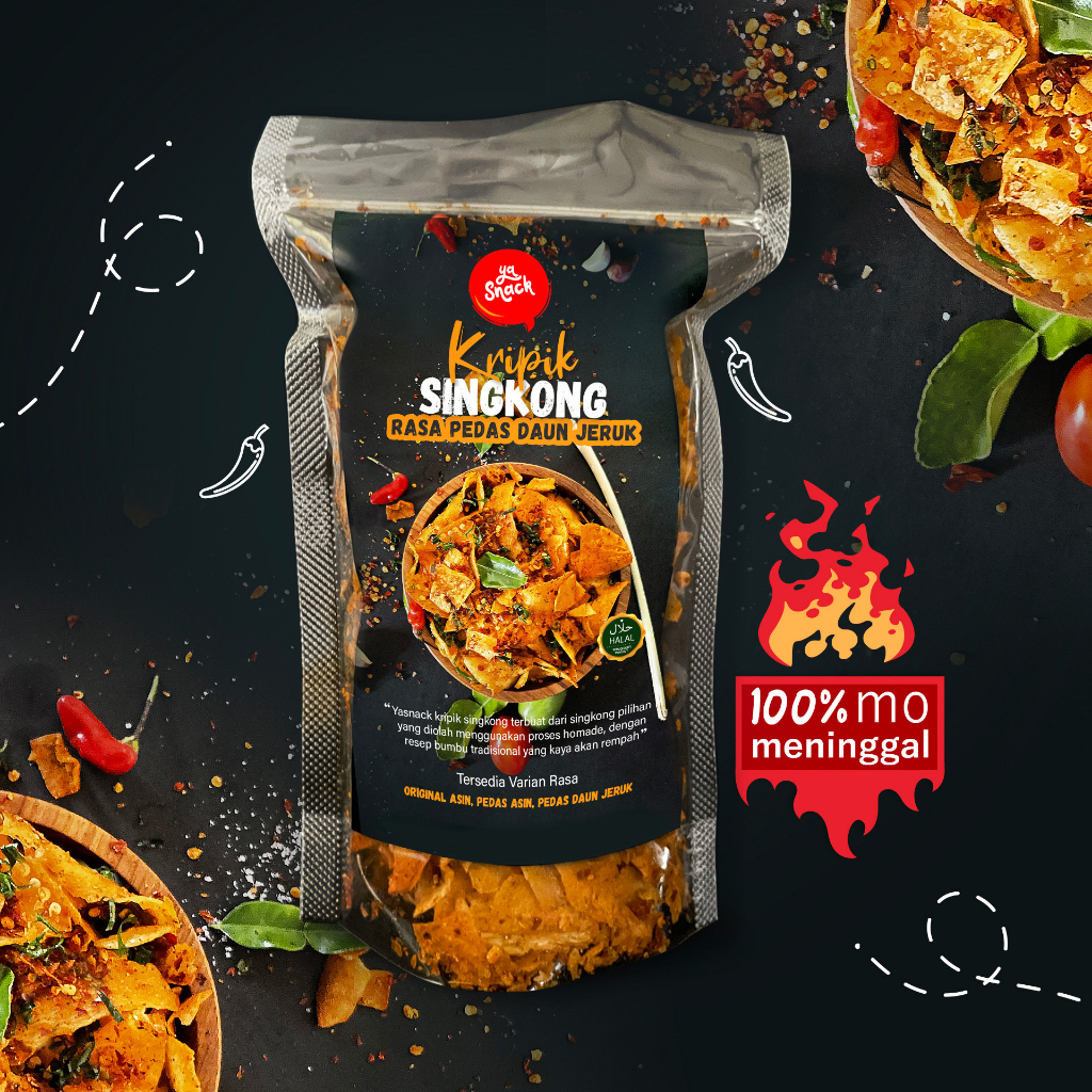 

Yasnack Keripik Singkong Pedas Daun Jeruk/Kripset/100gr