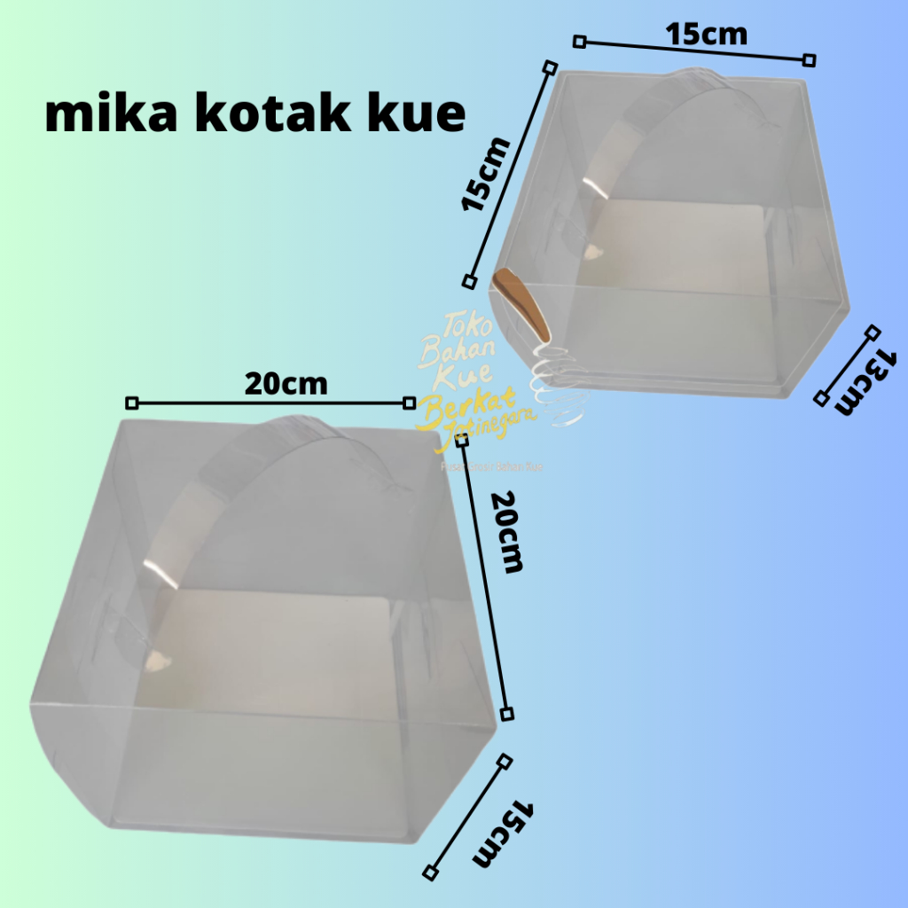 mika kotak kue / mika kue alas putih / mika 20x20x15cm