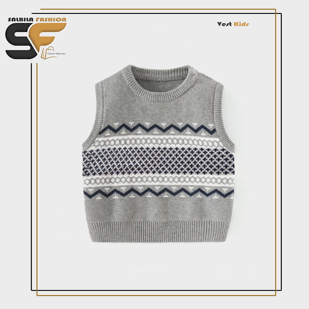 Rompi Rajut Anak Laki Laki Usia 3-7 Tahun Vest Rajut Anak Cowok Kekinian Bahan Rajut Tebal