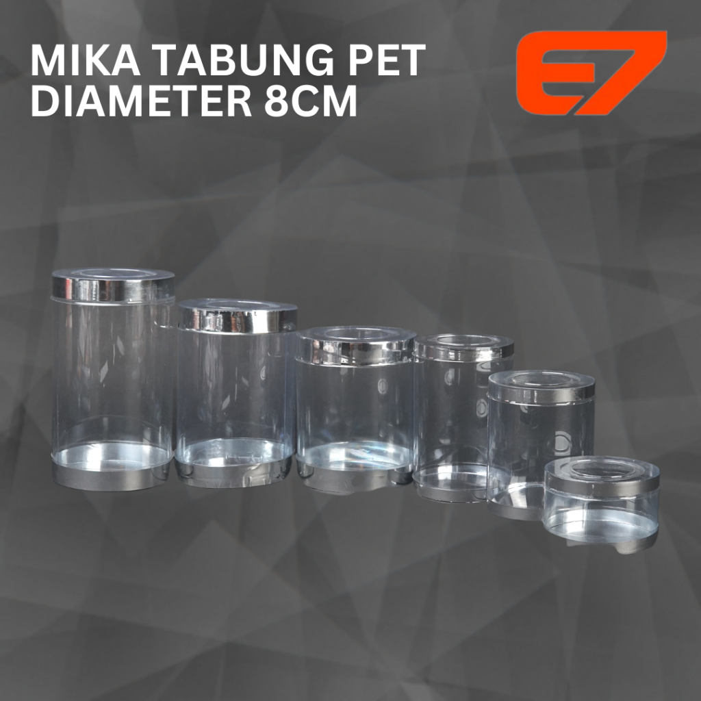 Mika Tabung Kaleng Toples Plastik PET Diameter 8cm  (MINIMAL ORDER 10PCS)
