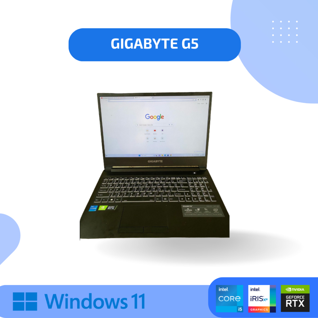 Laptop Bekas GIGABYTE G5 i5 gen 11 RTX 3050 2GB RAM 16GB SSD 512GB Laptop Bekas Berkualitas