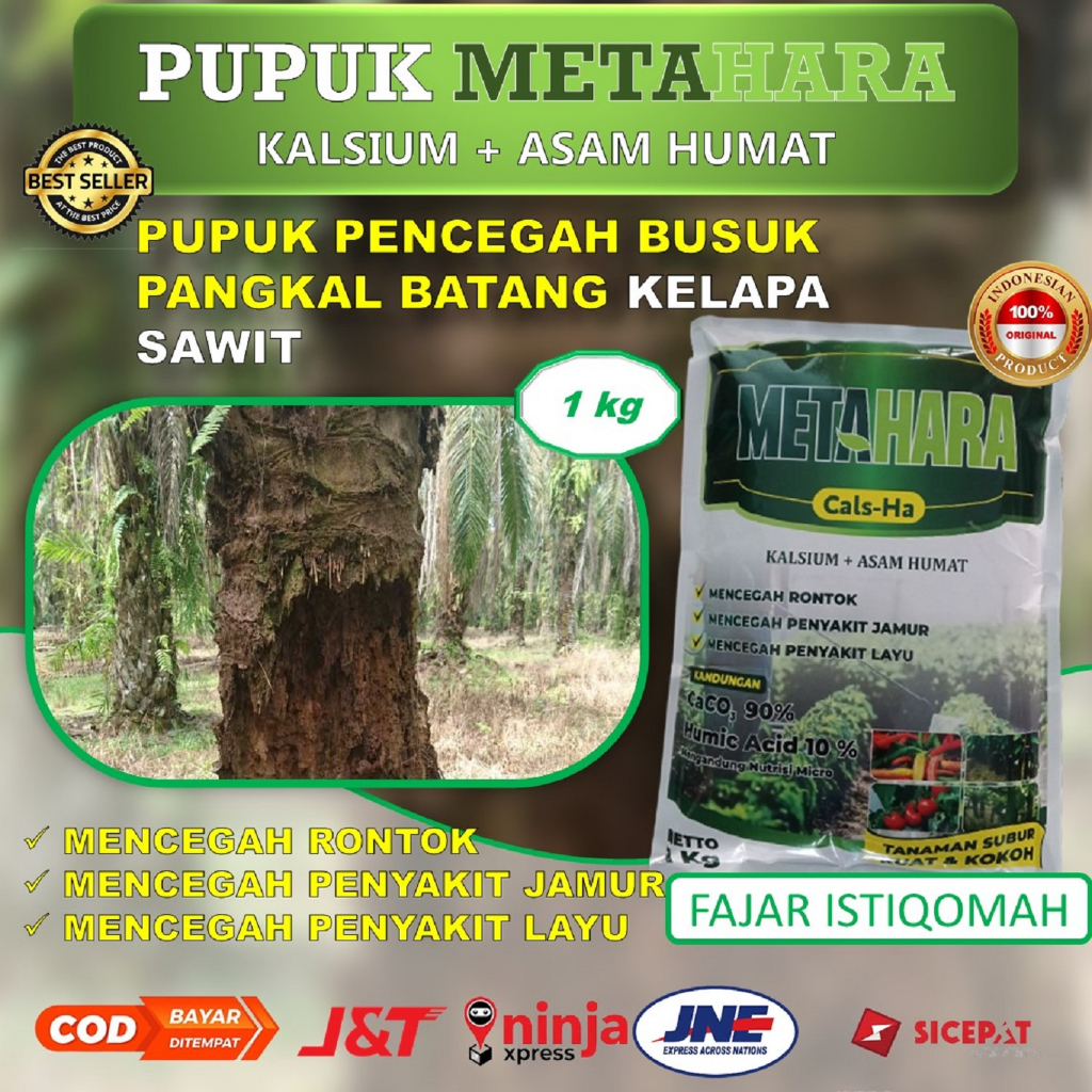 pupuk kelapa sawit METAHARA 1 KG, pupuk kalsium + asam humat, pupuk pencegah busuk pangkal batang pa