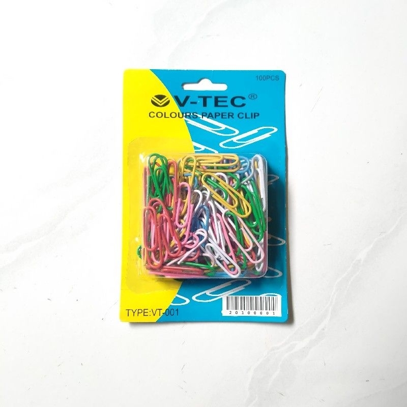 

Colours Paper Clip / klip kertas warna-warni V-TEC isi 100 pcs