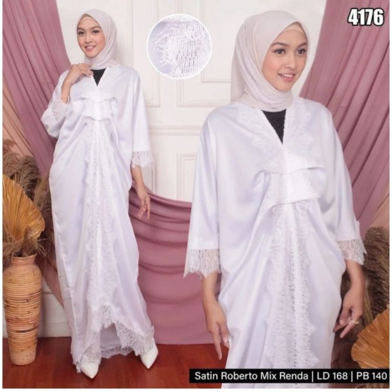 kafan saten mix renda,kaftan terbaru,kaftan elegan,kaftan wisuda,kaftan kondangan,kaftan lamaran,kaf