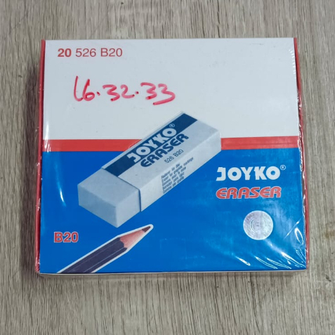 

penghapus pensil joyko warna hitam dan putih hrg perbox isi 20 pcs ukuran besar (107 316 024)