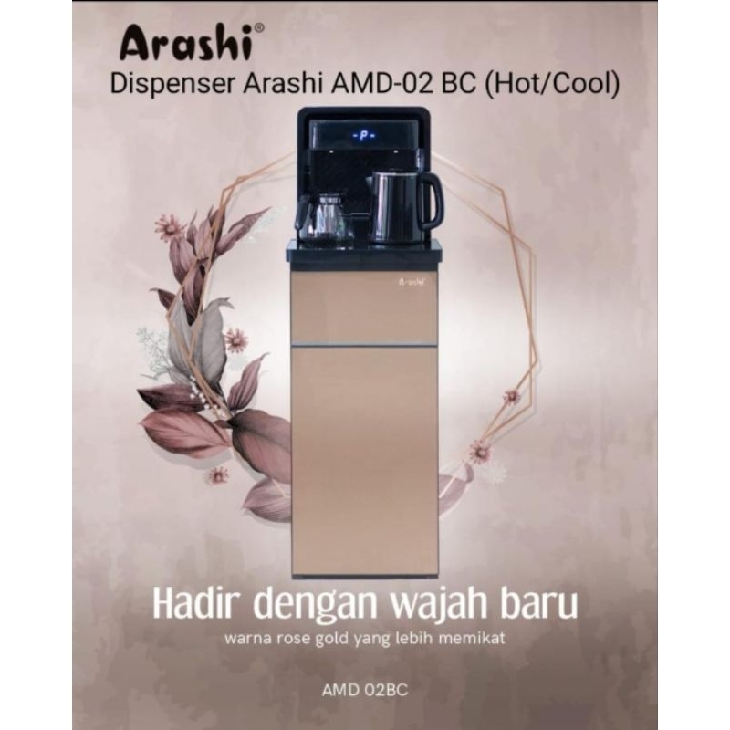 ARASHI dispenser air AMD 02BC galon bawah / dingin es dan hot / water dispenser /Arashi Dispenser Ga