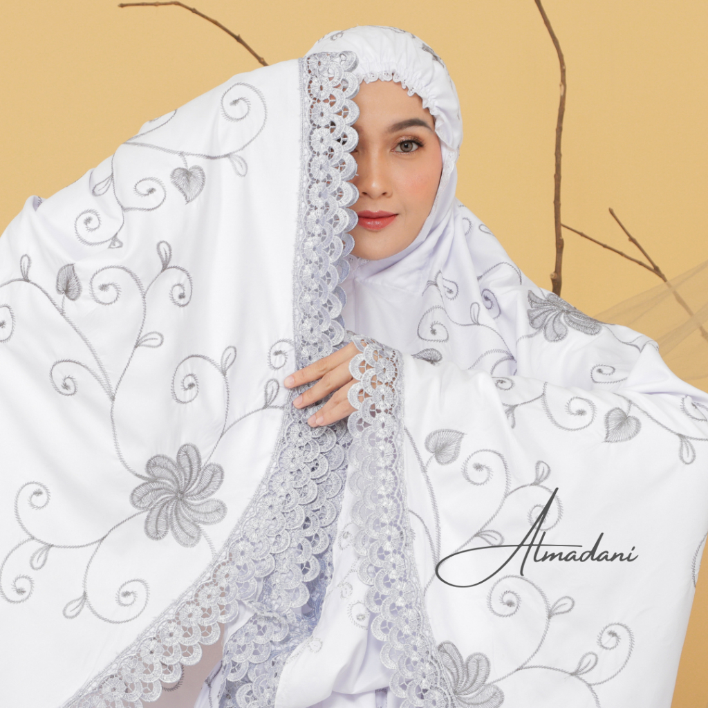 Mukena Dewasa Putih Full Bordir Renda Premium