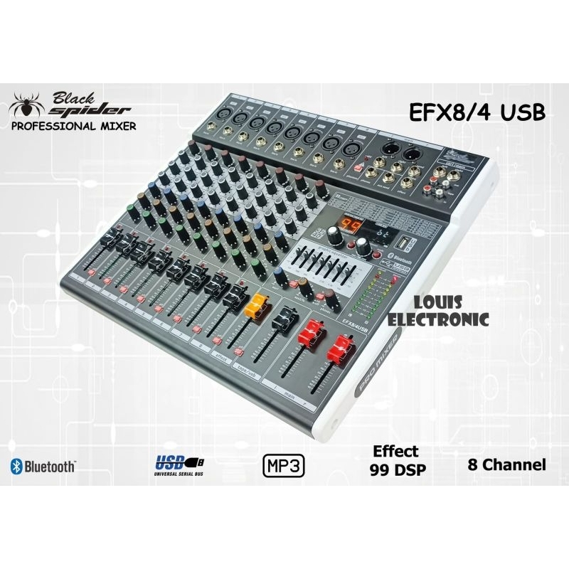Mixer Audio Black Spider EFX8 EFX-8 8 Channel ORIGINAL