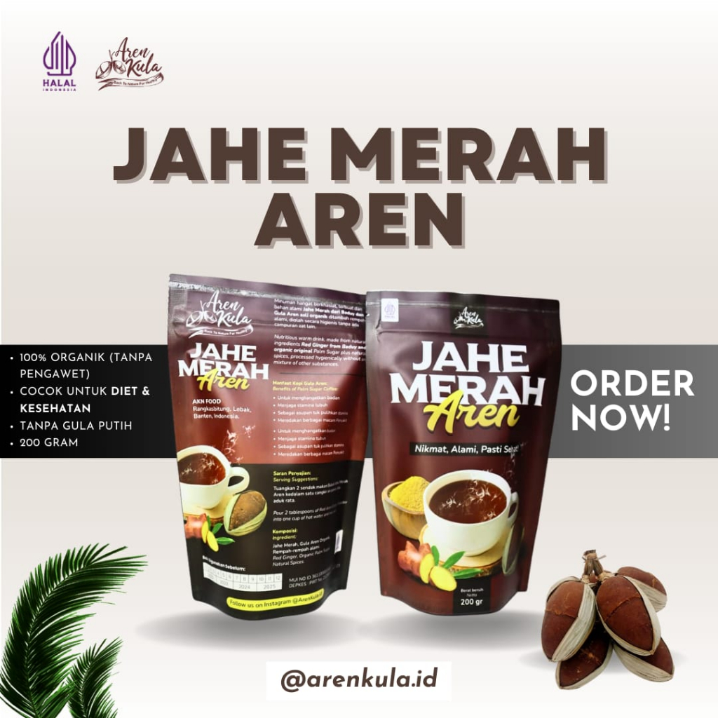 

[BEST SELLER] JAHE MERAH AREN | ARENKULA | ARENGA BROWN SUGAR GINGER POWDER | ORGANIK & SEHAT | READY STOCK