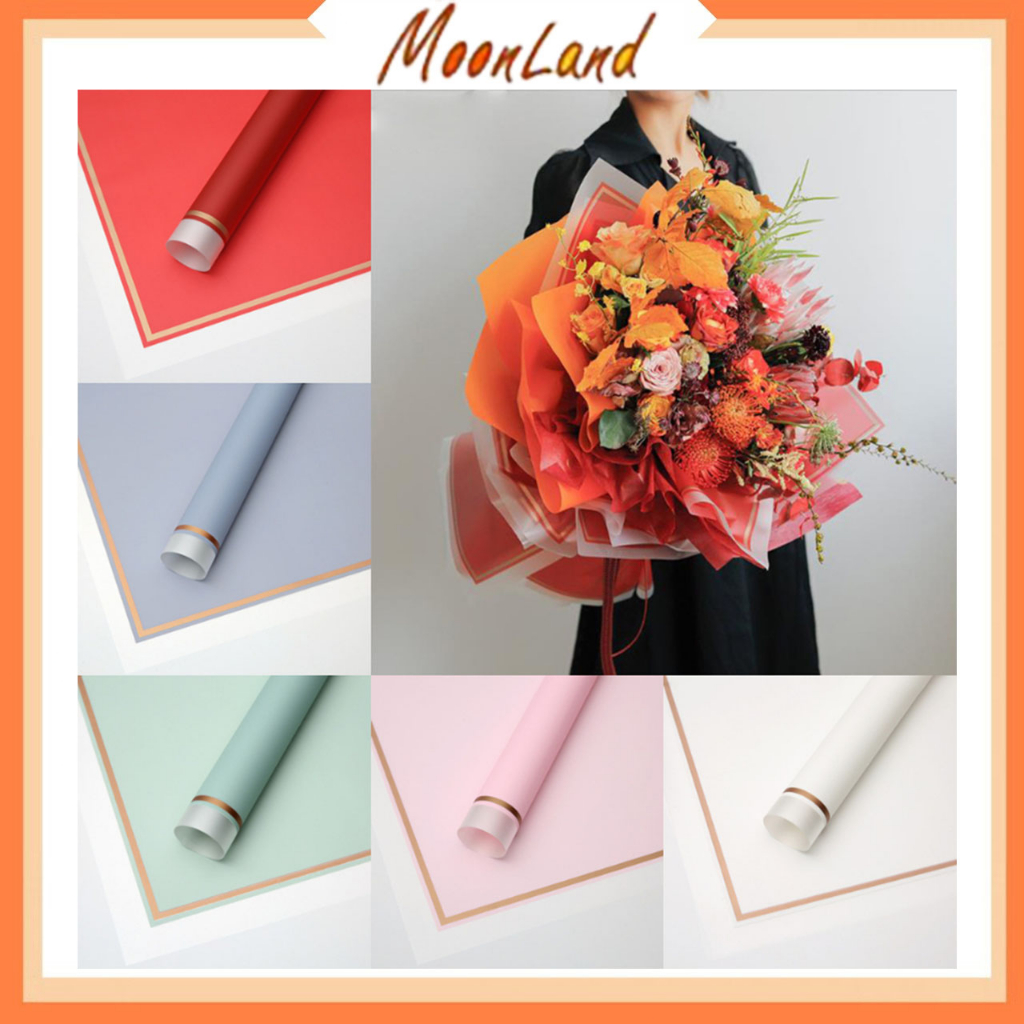 

Flower Wrapping Paper Varian List Gold Frame Transparan Kertas Buket Bunga Cellophane Florist Kertas Kado KB6013