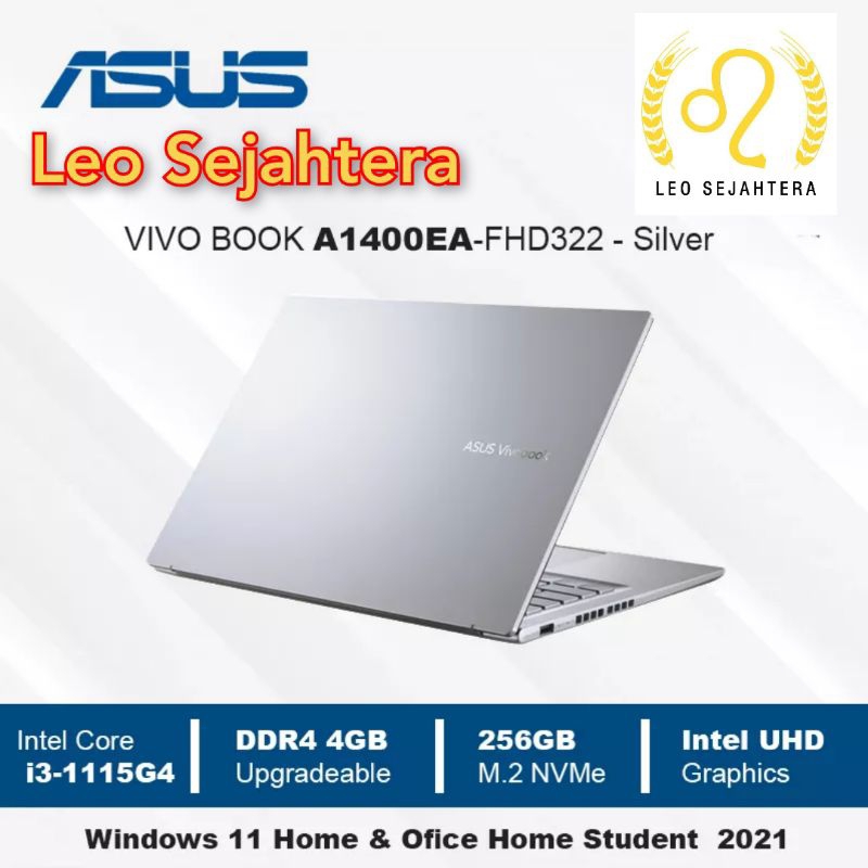 Asus core i3 N305 E1404GA-FHD3821M ram 4gb 8gb 12gb SSD 256GB 512gb Layar 14 FHD Windows 11 office o