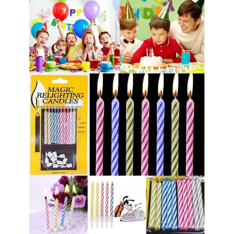 Lilin ulang tahun kecil (magic relighting candles) Lilin ulang tahun kecil warna warni