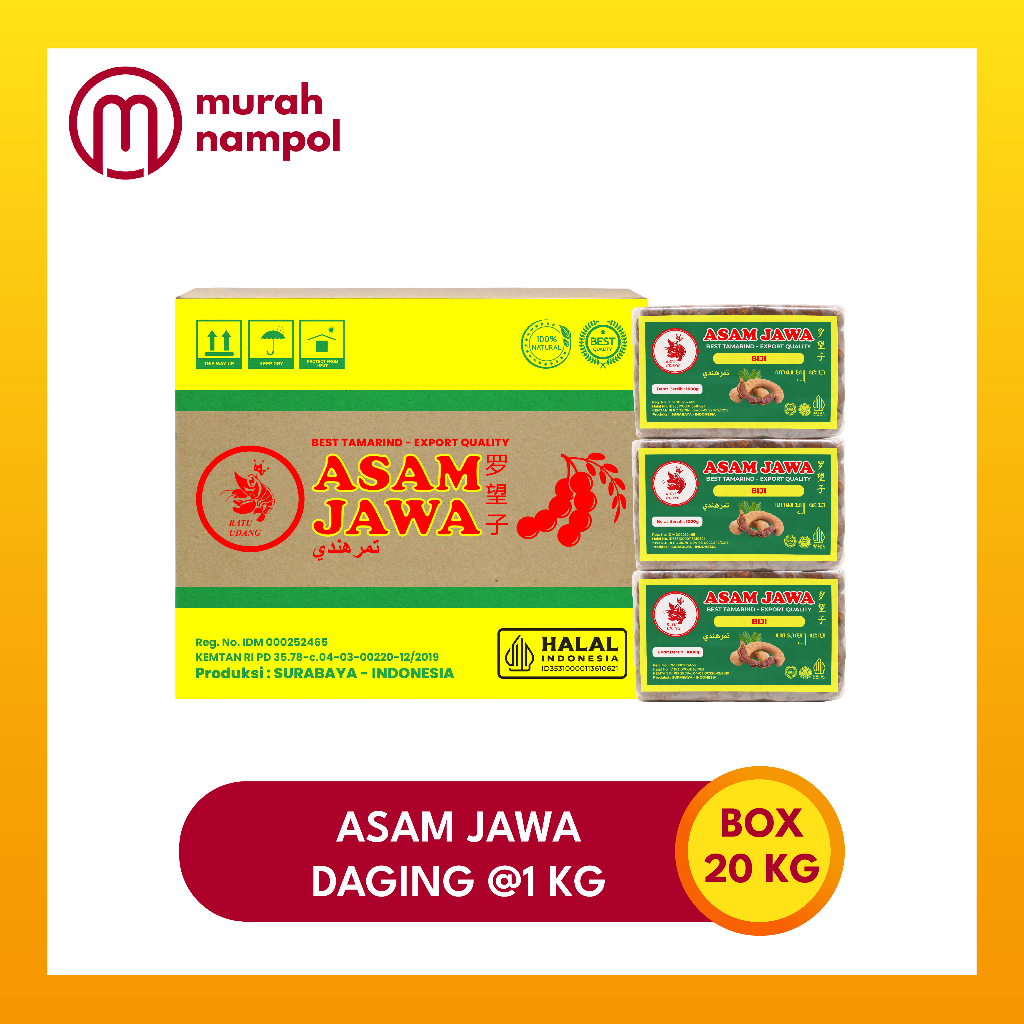 

Asam Jawa Biji 1 box isi 20 @1kg "Cap Ratu Udang