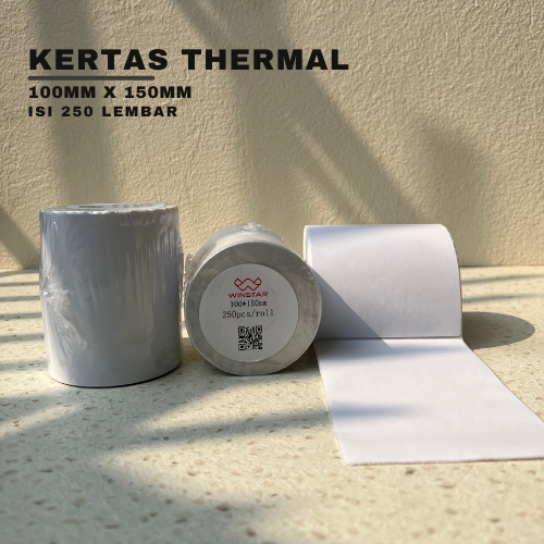 

Kertas sticker thermal label 100x150mm isi 250