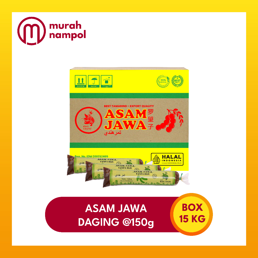 

Asam Jawa Tanpa Biji 1 BOX kemasan 150 gr "Cap Ratu Udang