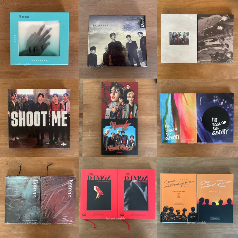 DAY6 ALBUM ONLY DAYDREAM SUNRISE MOONRISE REMEMBER US GRAVITY ENTROPY DEMON NEGENTROPY GLUON