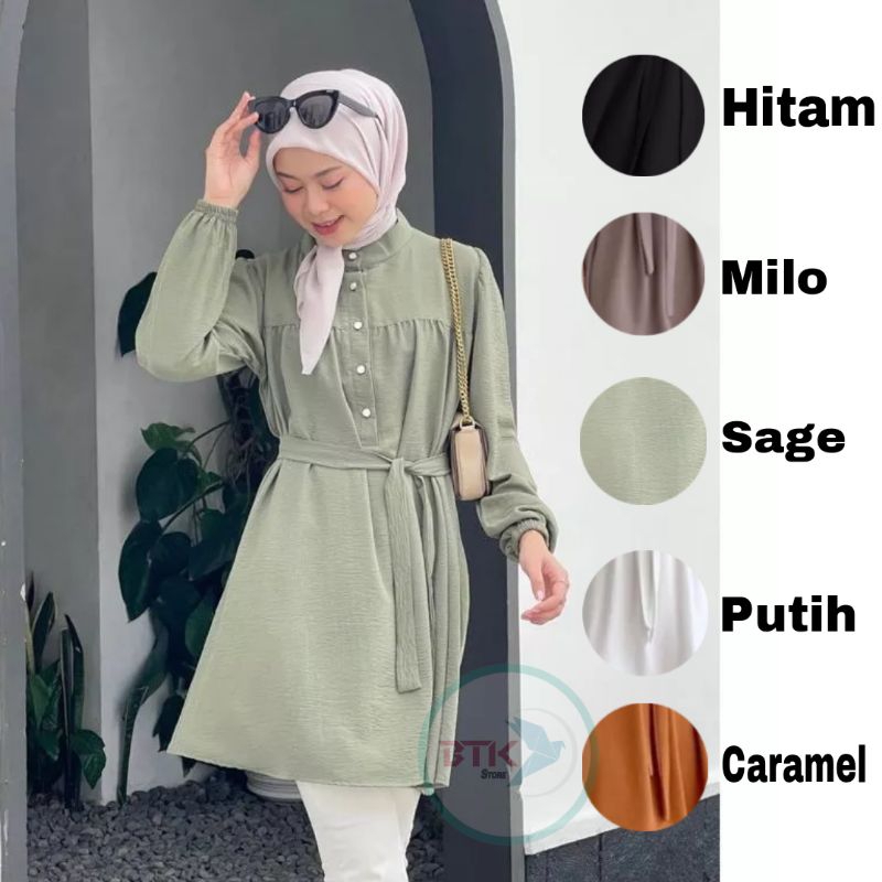 Atasan wanita/Nina tunik/tunik crinkle Airflow