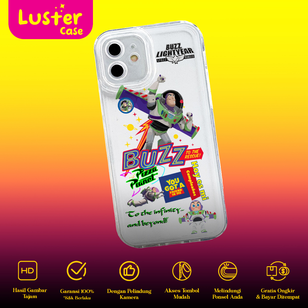 Case INFINIX HOT 20I 20S 12 12 PRO 12I 12 PLAY 11 10 11 PLAY 10 10S 9 9 PLAY 8 11S 11S NFC 20 PLAY  Luster [ WOODY &amp; BUZZ ] Casing Hp Aesthetic Kesing Hp Karakter Anime Cassing Hp Motif Lucu Clear Case Infinix Softcase Infinix