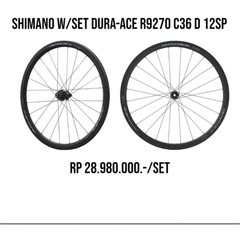 wheelset Dura Ace WH-R9270-C36-TL Carbon Disc Brake Centerlock FC