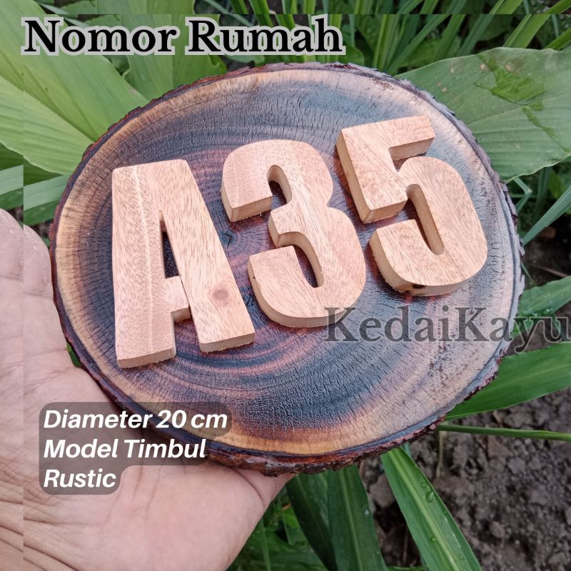 Nomor Rumah Kayu Custom