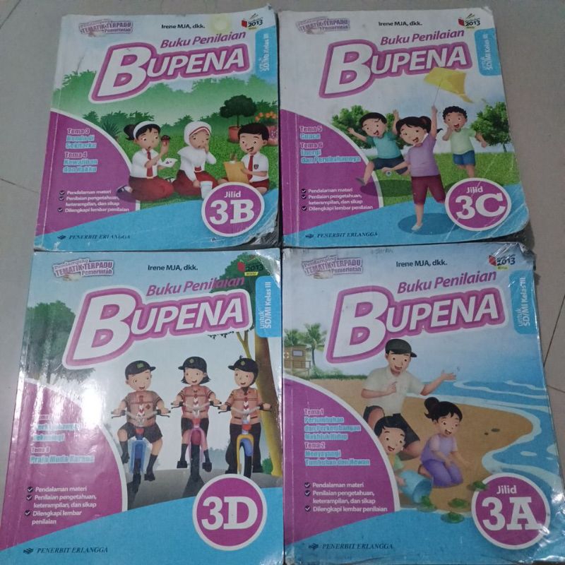 buku bupena kelas 3 SD, 3A, 3B, 3C, 3D bekas
