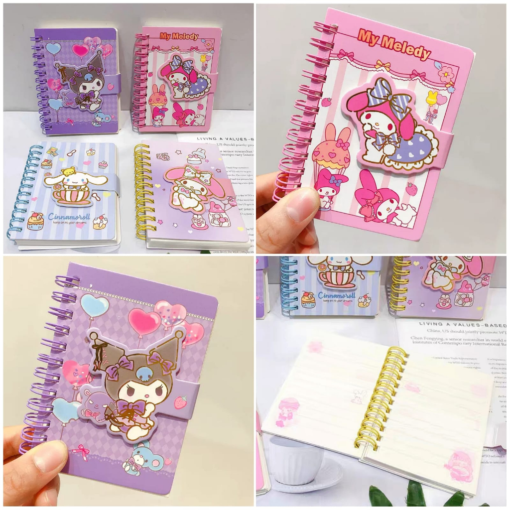 

Buku memo notes mini ring kancing magnet