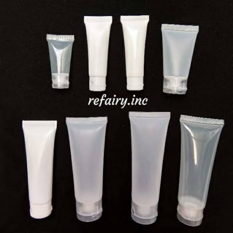 TUBE FLIPTOP ULIR BENING PUTIH Botol tub hotel isi ulang lotion cream | Tempat pasta gigi bahan lent