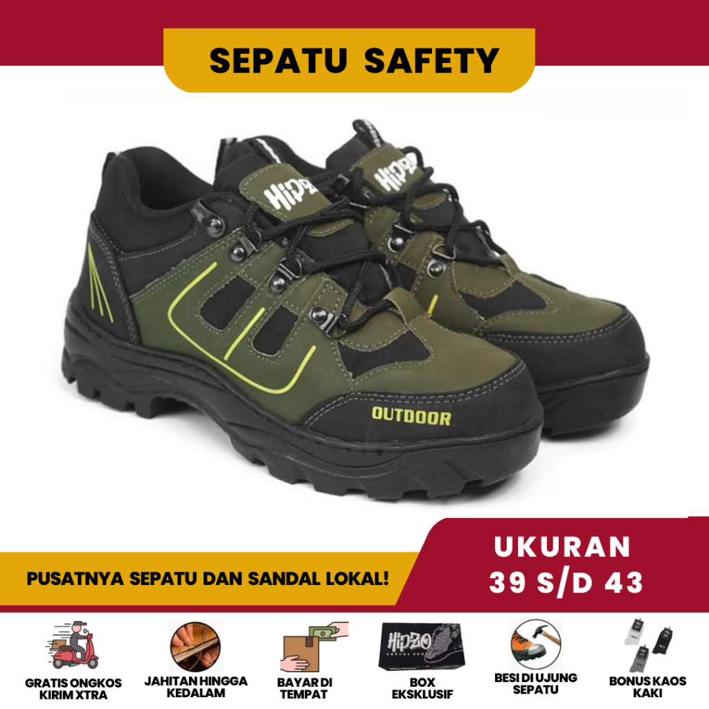 Palapa Sepatu Septu Spatu Safety Shoes Hipzo M55 M 55 Sefty Safty Sefti Pria Wanita Cewek Sport Spor