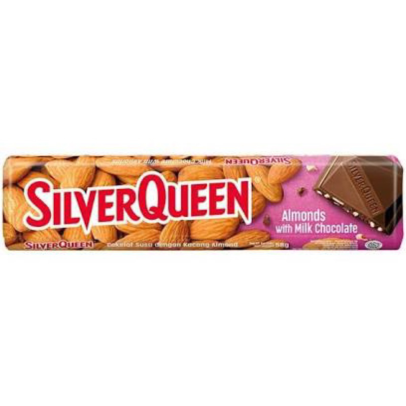 

SilverQueen Milk Chocolate with Cashew / Almond 58g, Silverqueen coklat silver queen 58gr