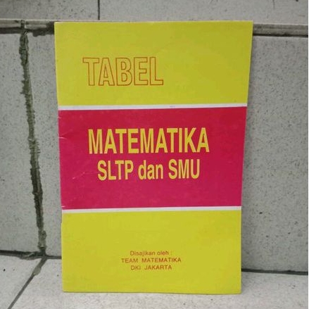 Tabel Matematika SLTP dan SMU