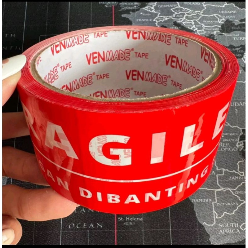 

LAKBAN FRAGILE MERAH MERK VENMADE 50 Y X 48 MM (LAKBAN SEGEL)