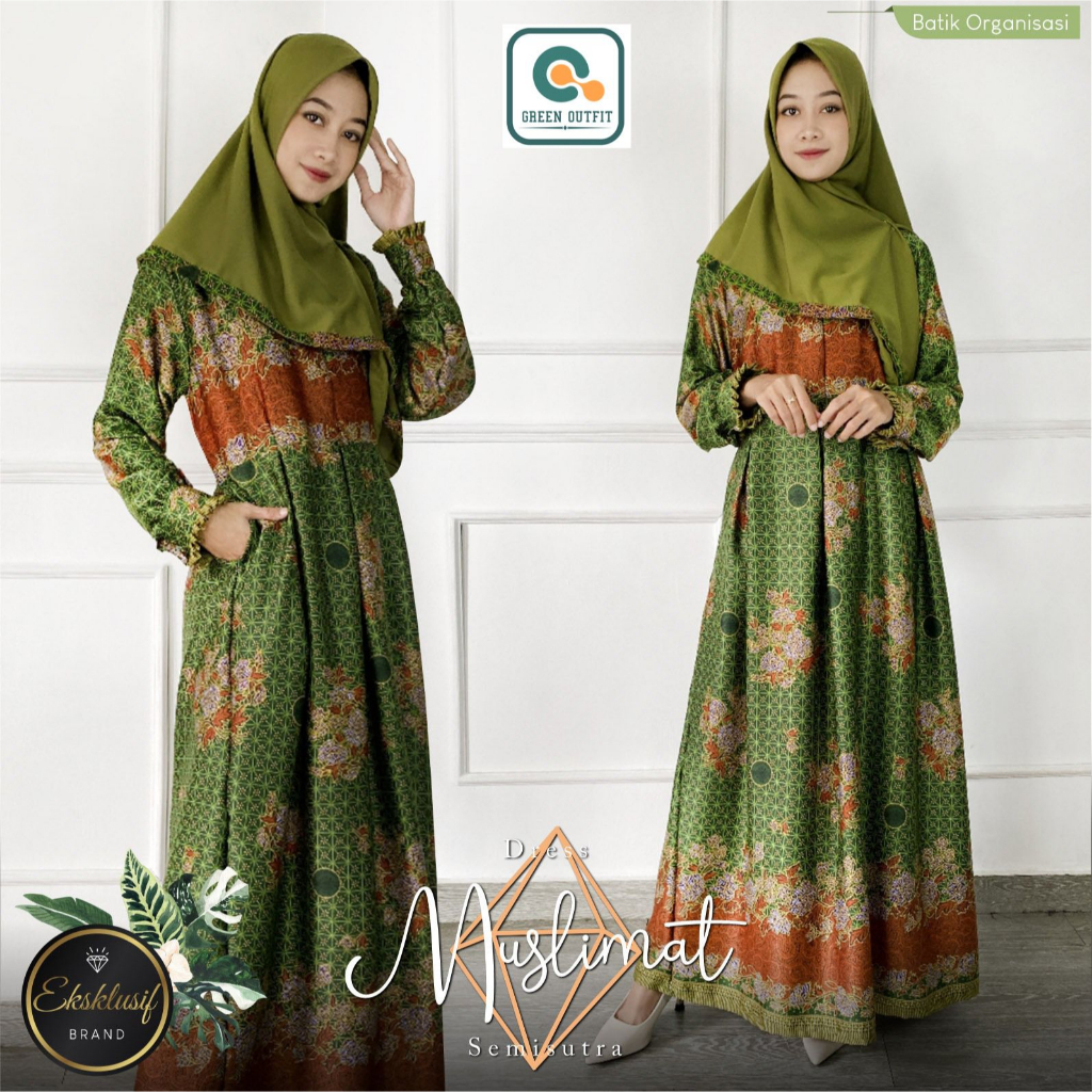 mslmt dress dres gamis maxy maxi pakaian baju longdress seragam sragam pengaosan pengajian batik org