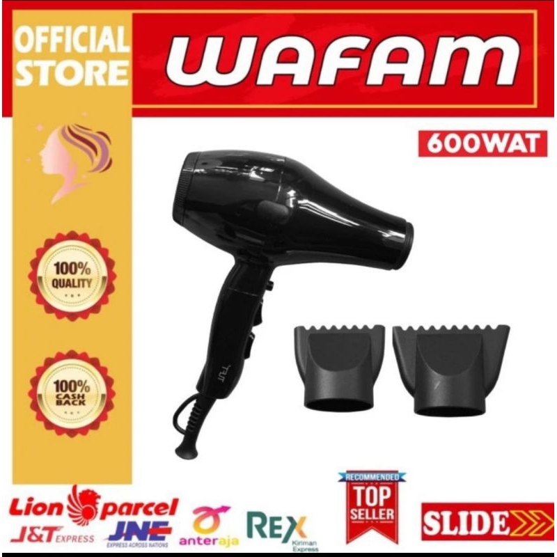 Pengering Rambut Tuft 8701 - Hitam, 2.5 m³/min, 1800W, Dengan Teknologi Ion Negatif dan Perlindungan Overheat