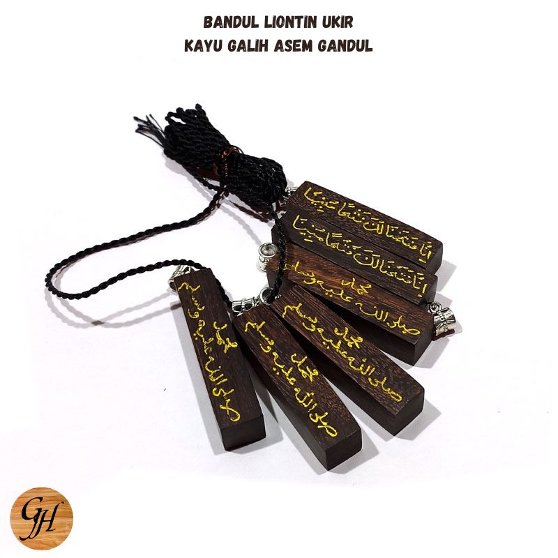 Bandul Liontin bandul tasbih kayu Galih Asem Gandul model ukir NATURAL ALAMI