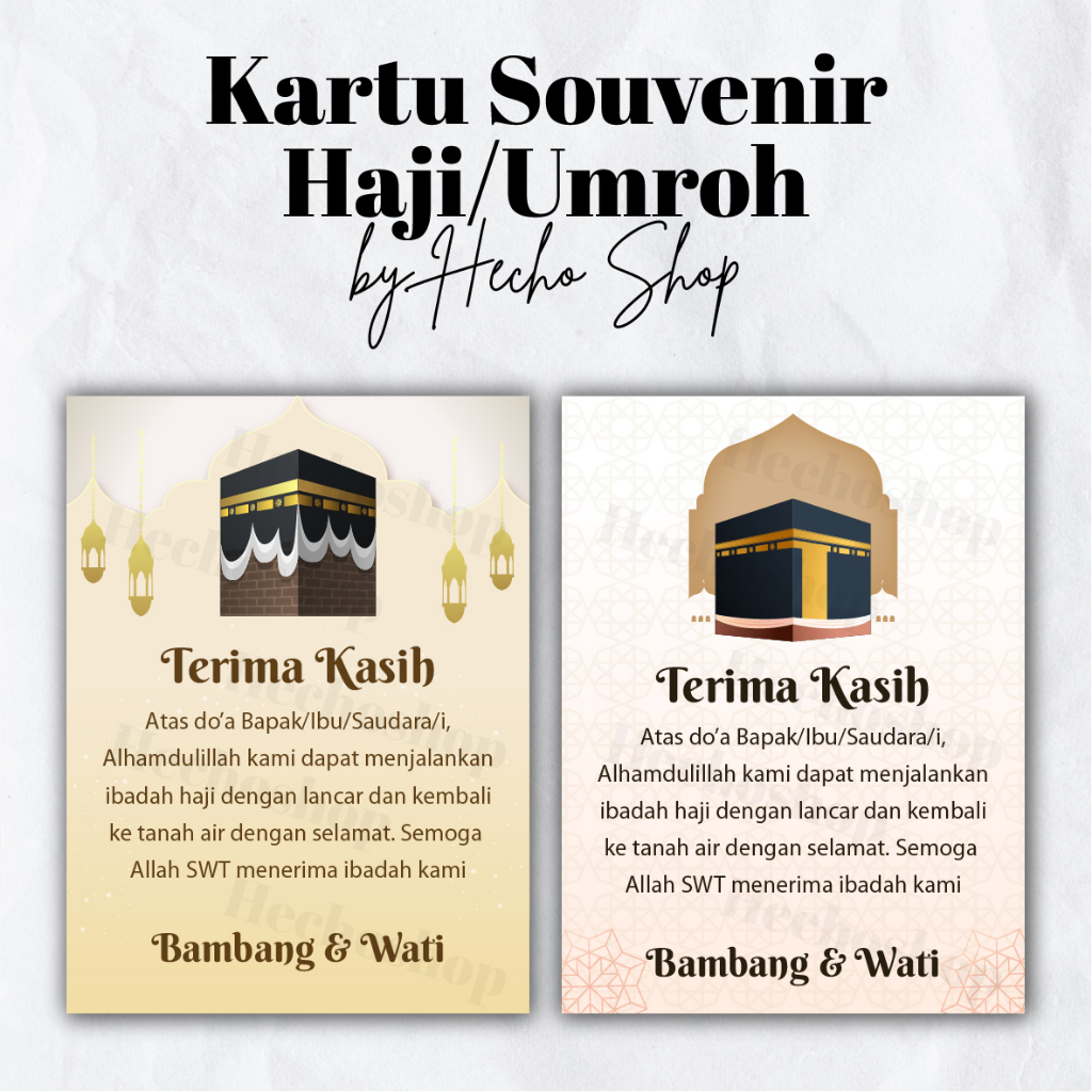 

Stiker & Kartu Souvenir Haji/Umroh / Tasyakuran Haji/Umroh by Hechoshop
