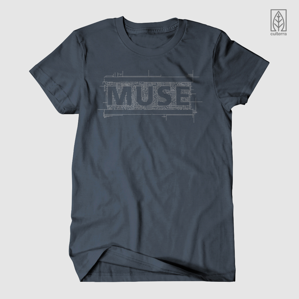 KAOS BAND / KAOS MUSE / BAJU MUSE DARKGREY/ KAOS BAND MUSE / KAOS BAND ABU TUA MUSE / BAJU MUSIK ROC