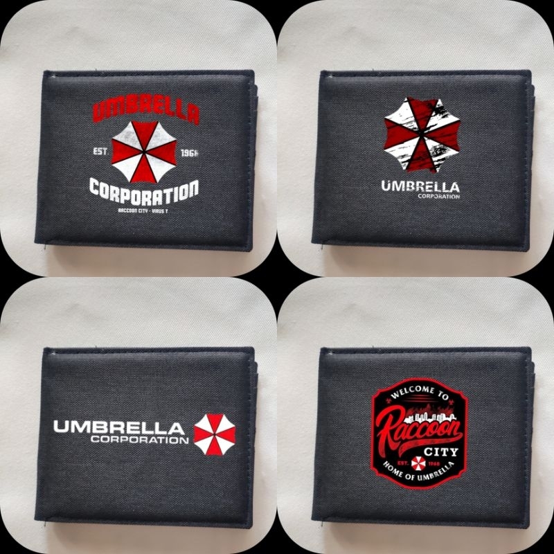Dompet Kanvas Umbrella Resident Evil Keren / Dompet Lipat Resleting Pria Logo Umbrella Resident Evil
