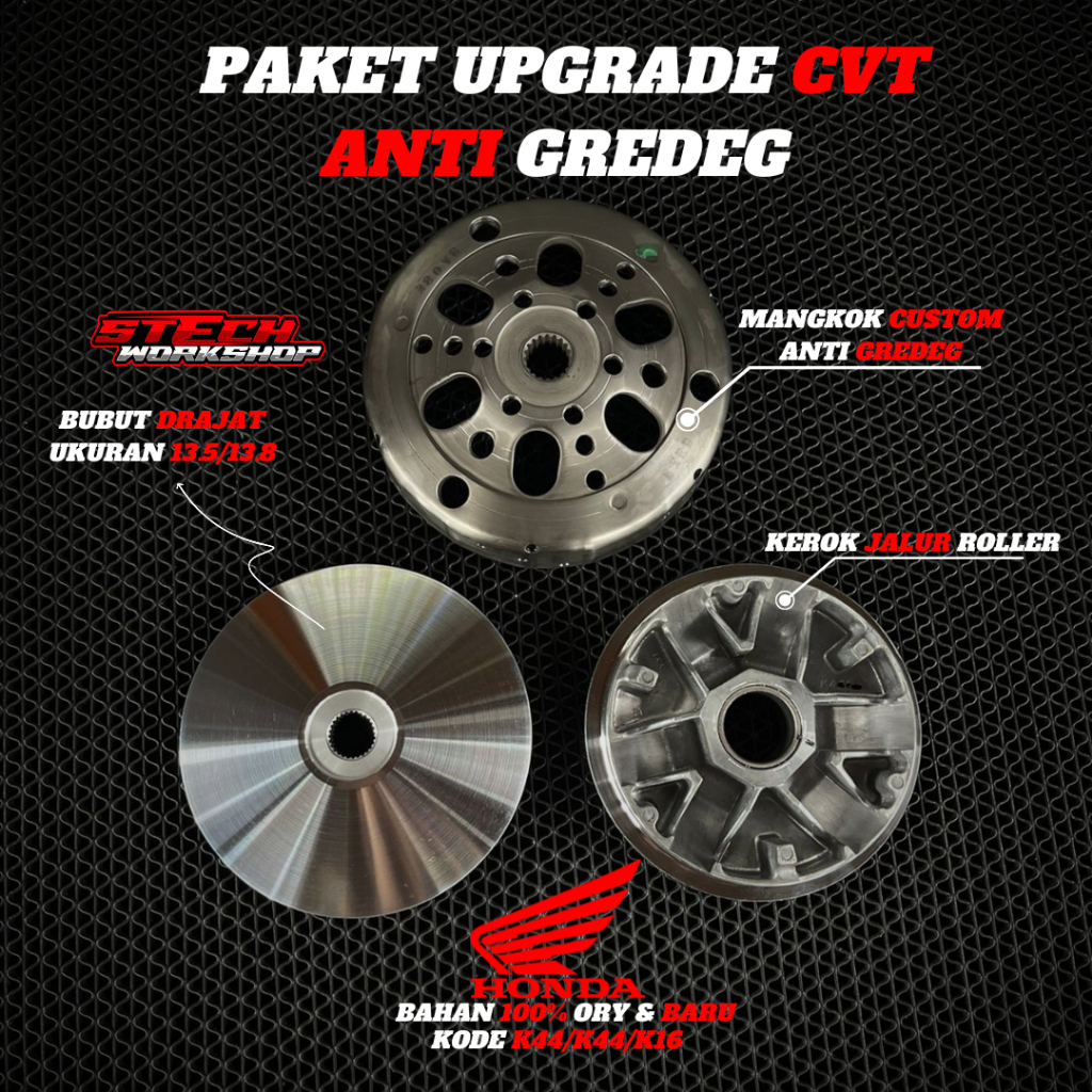 PAKET UPGRADE CVT BEAT VARIO SCOOPY ESP 110 - RUMAH ROLLER BEAT ESP MANGKOK KOPLING PULLEY CUSTOM - 
