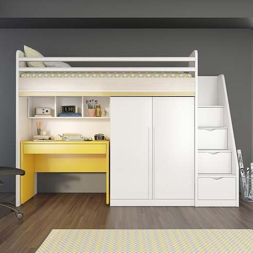 TEMPAT TIDUR TINGKAT ANAK LEMARI + MEJA