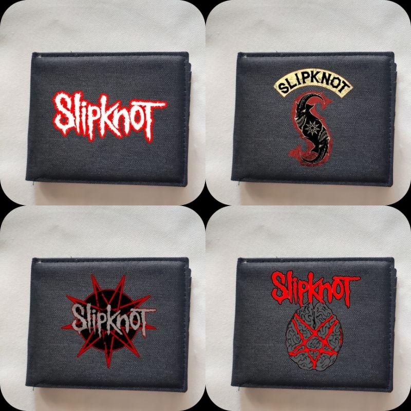 Dompet Kanvas Band Slipknot Keren / Dompet Lipat Resleting Pria Logo Band Slipknot Bahan 100% Kanvas