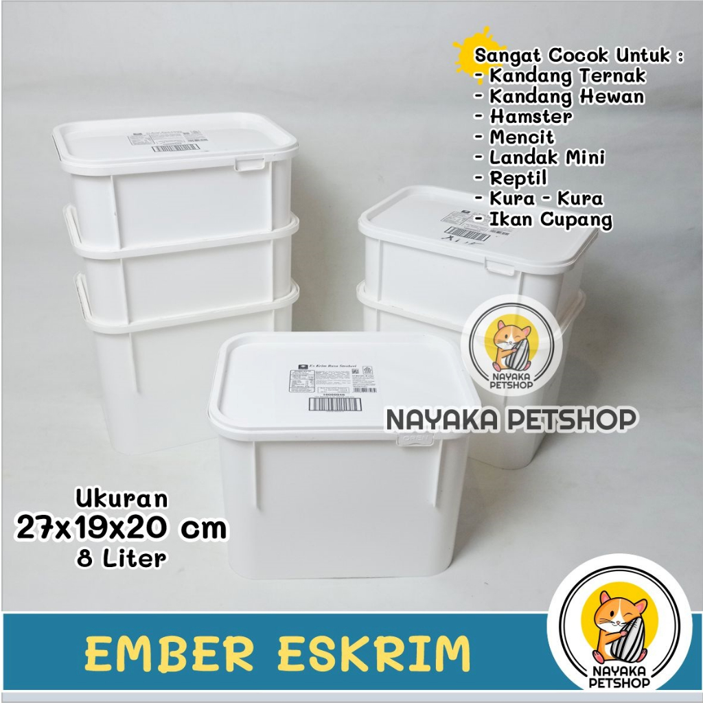 Kandang Hamster Ember 8 Liter Wadah Kotak Es Krim Bekas Diamond Box Ice Cream Eskrim Tempat Ternak T