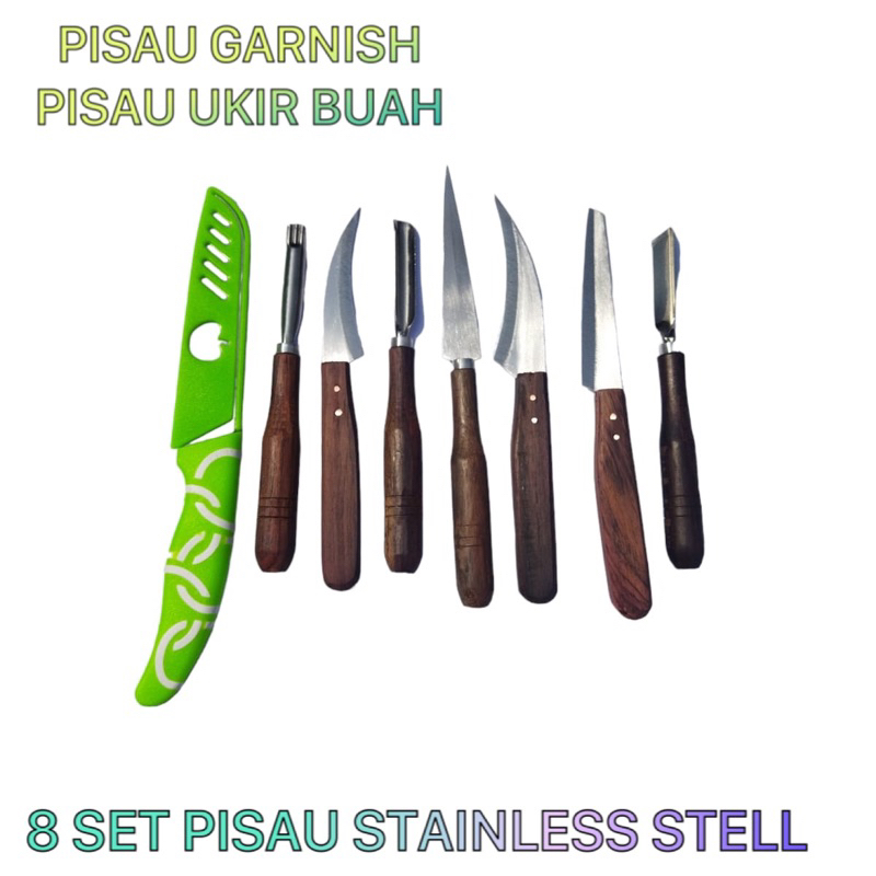 

PISAU SET 8 PCS UKIR BUAH - PISAU GARNISH - PISAU TUMPENG STAINLESS