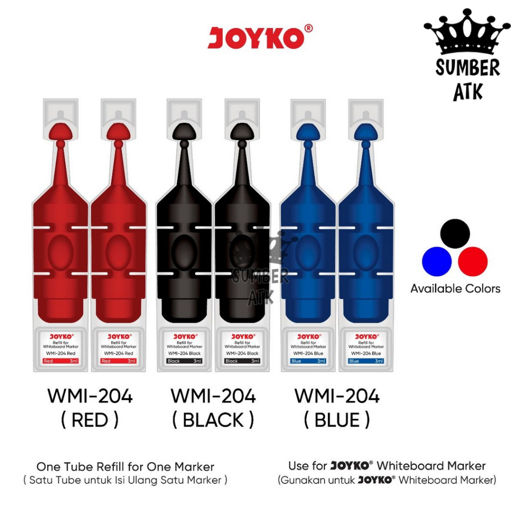 

Refill Whiteboard Marker WMI-204 Hitam , Biru , Merah Ink Refill