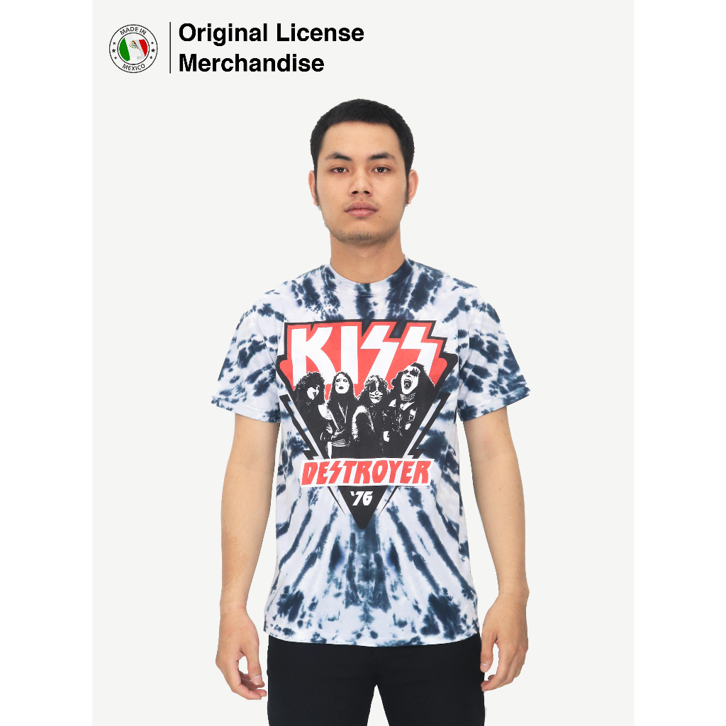 Kaos Baju Tie Dye Full Print Sablon Motif Katun Pria Casual Premium Band Musik Metal KISS Original D